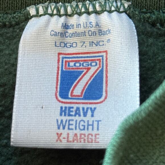 Vintage Logo 7 Green Bay Packers Green Crewneck Sweatshirt 1996 Size XL - Picture 6 of 8